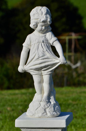 The Faraway Garden Lucy Locket is a smaller garden statue depicting a delightfully bashful girl character from old Victorian storybooks. She looks wonderful on one of our pedestals or nestled in an herbaceous border and is perfect in a small backyard or kitchen garden.